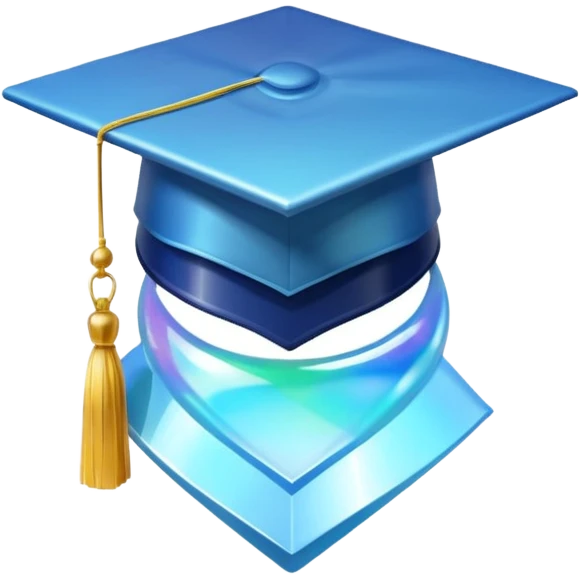 graduate cap hologram emoji
