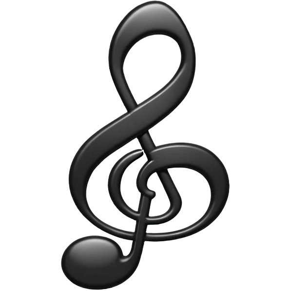 black simple music note re emoji