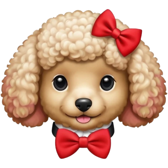 Poodle with red bow tie emoji