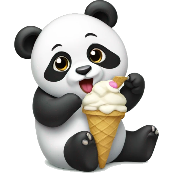 Panda eating ice cream emoji