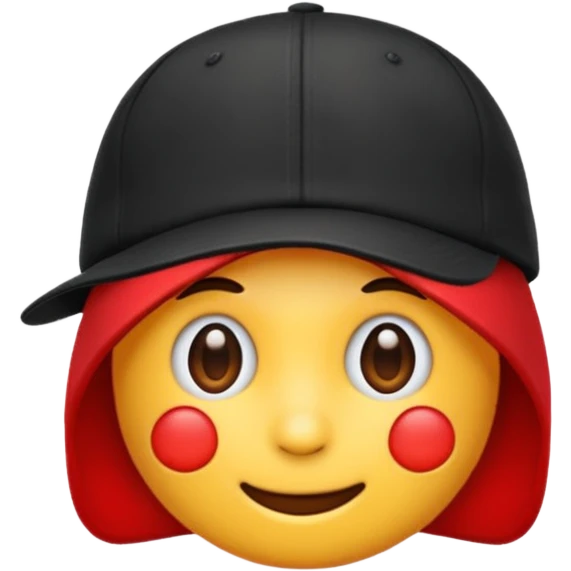 Quiero un emoji con una gorrita negra con las letras CH en color rojo emoji