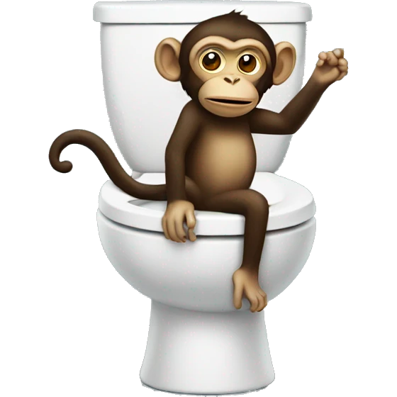 Monkey on a toilet emoji