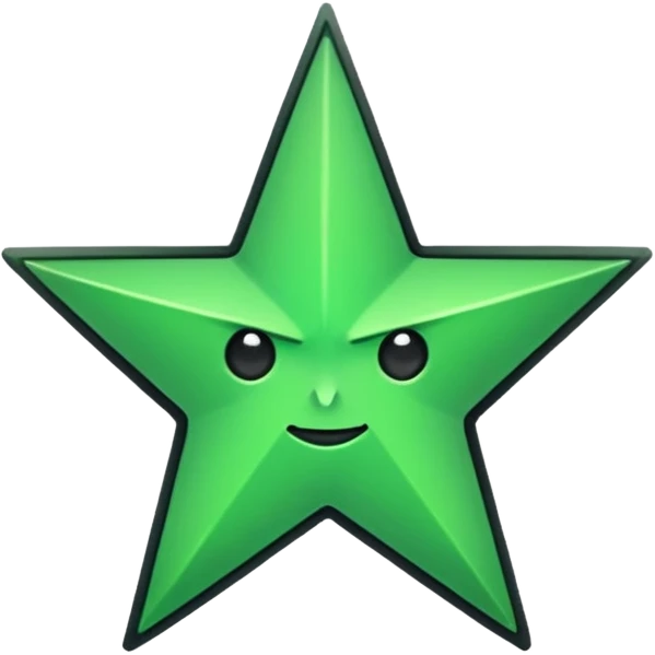 black and green star emoji