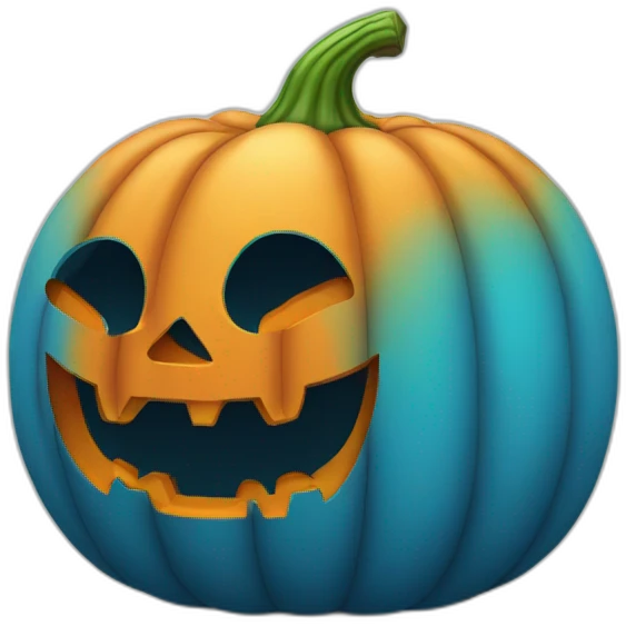 halloween pumpkin blue emoji
