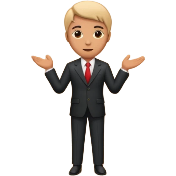 presenter on theater wooden stage, whole body emoji