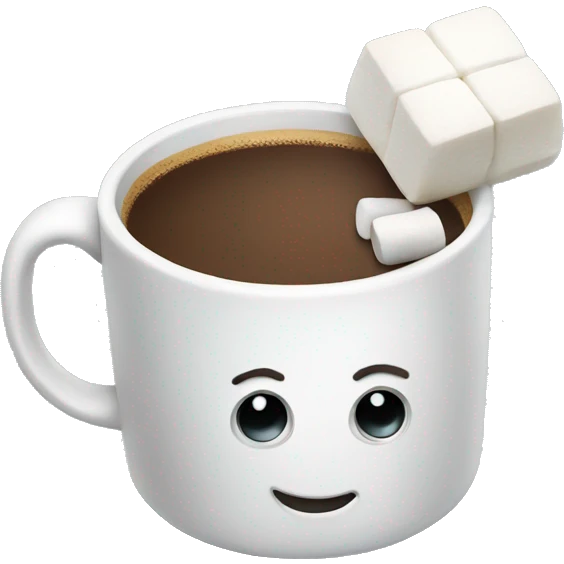 Cup with coffee and marshmallow  emoji