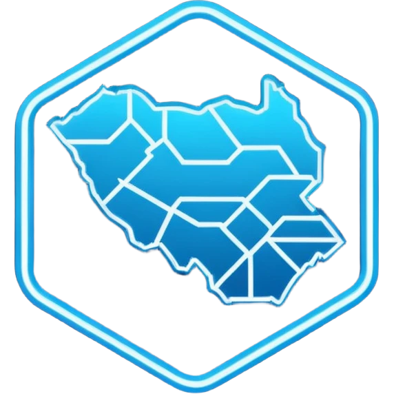  neon blue icon of a stylized map emoji