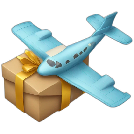 Gift wrapped plane emoji