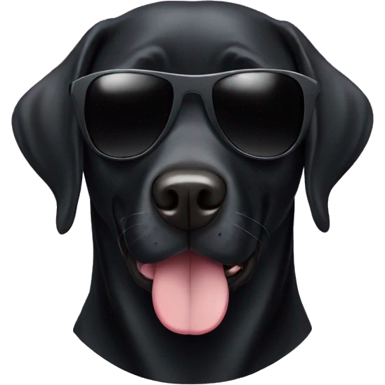 Black lab wearing shades emoji