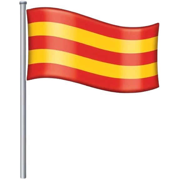 What emoji of flag which includes 50% yellow strip top nd bottom 50%red flag emoji