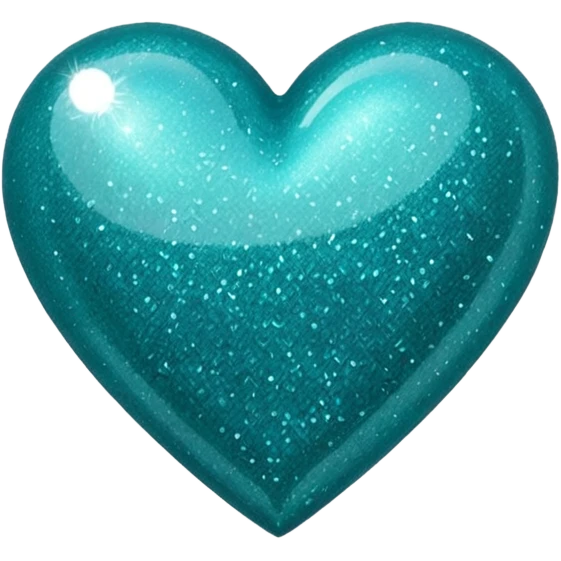 Teal heart with glitter emoji