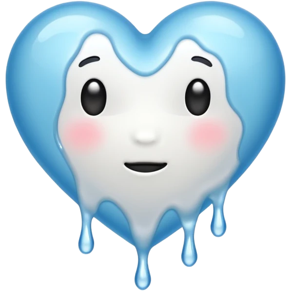 white heart melting emoji