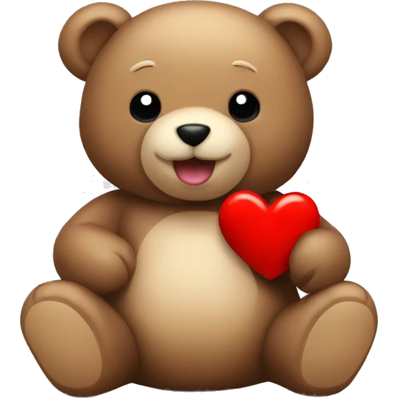 Teddy bear holding red heart  emoji