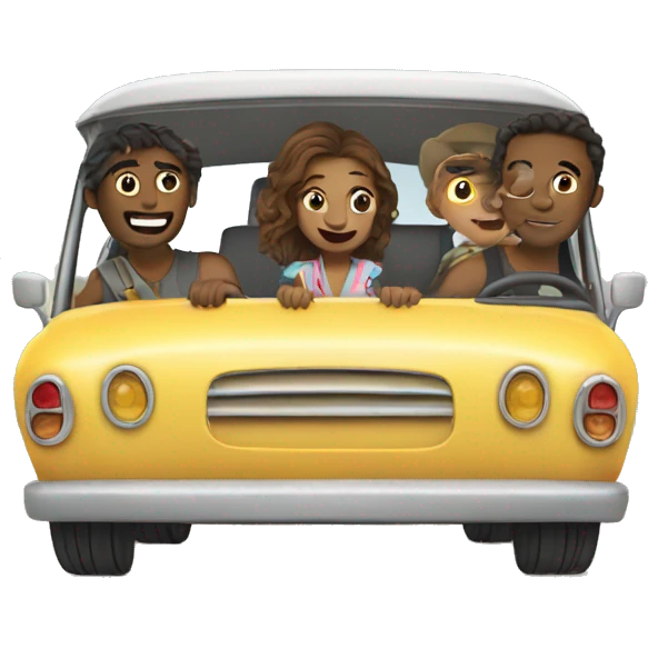 2girl and 2 guys on a road trip emoji