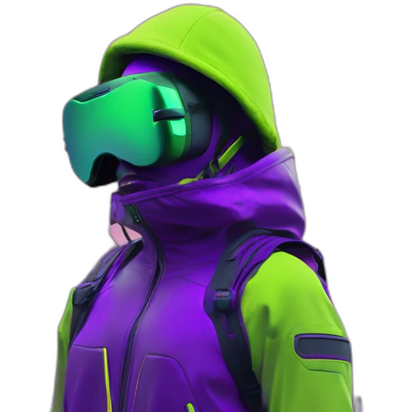 Ants 3D color lemon green and purple neon streetwear cybertech smart Futuristic cyber AR/VR point from him up doing a moonwalker emoji