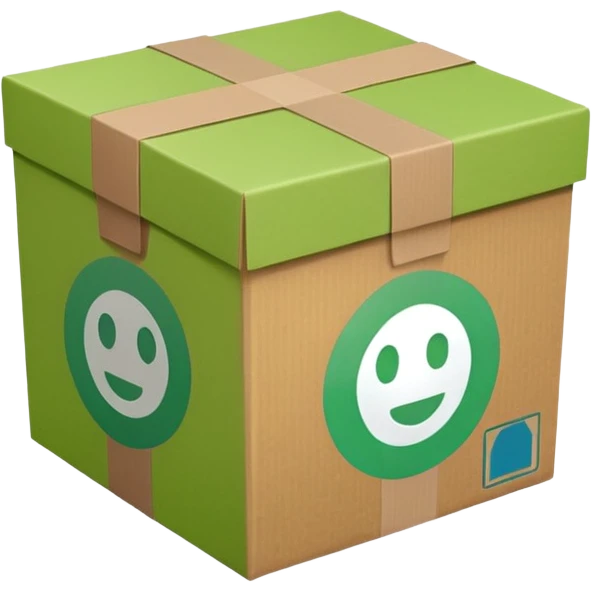 make delivery box in light green color  emoji