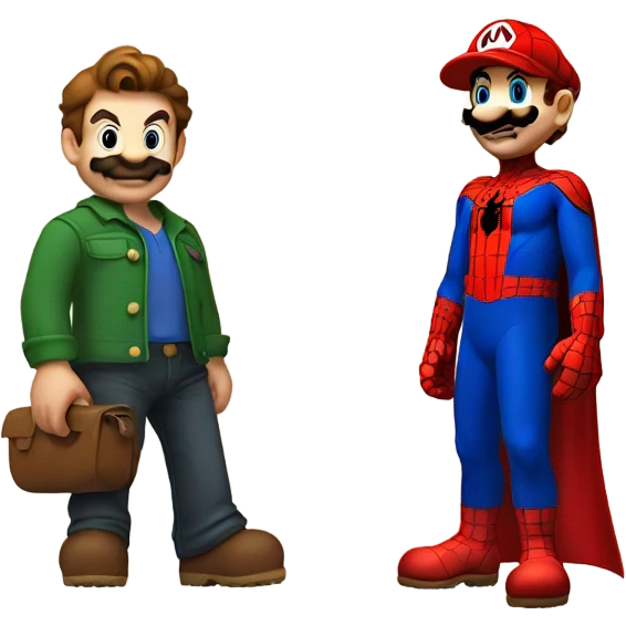 Mario with spider-man emoji