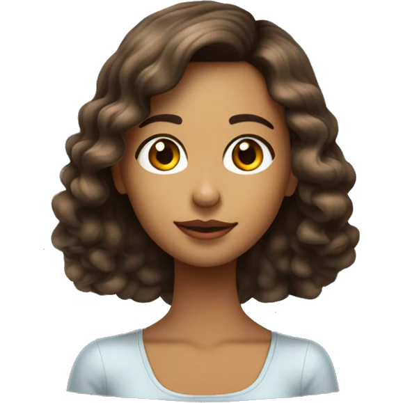 menina olho castanho cabelo ate o ombro cabelo castanho cabelo liso pele clara emoji