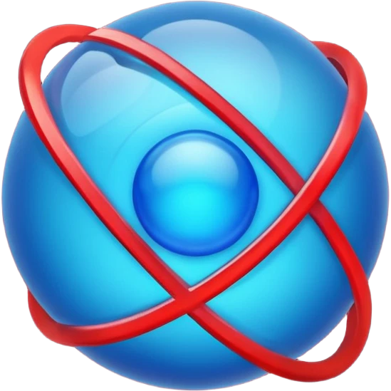 blue and red atom emoji