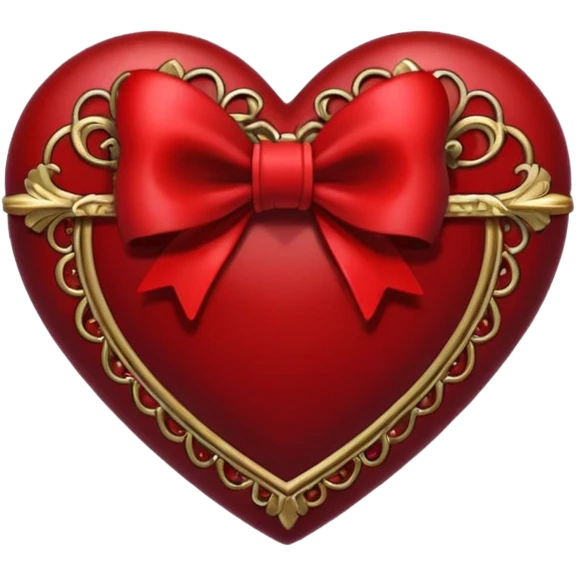 heart with a bow, goth emoji