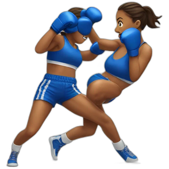 boxing girls punching a cookie emoji