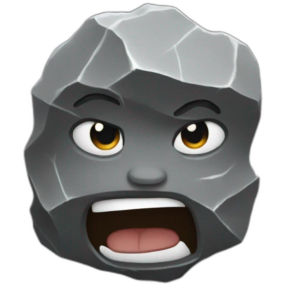 rock with muscles emoji
