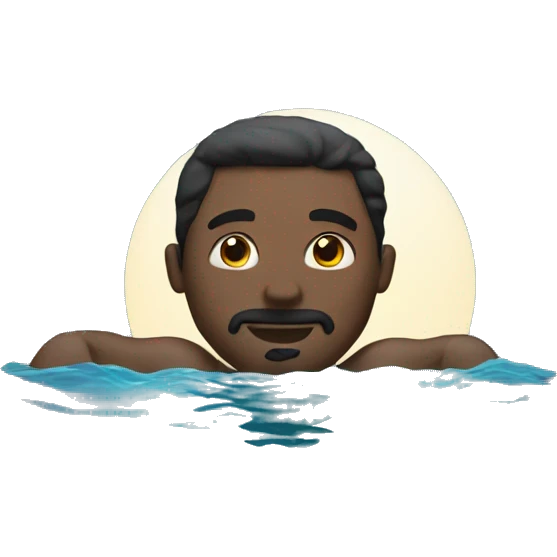 man swimming in the moonlight emoji