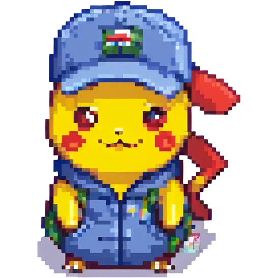 pikachu wearing Ash Ketchum's hat emoji