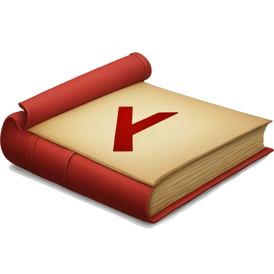 red letter K lying down to look like an open book emoji