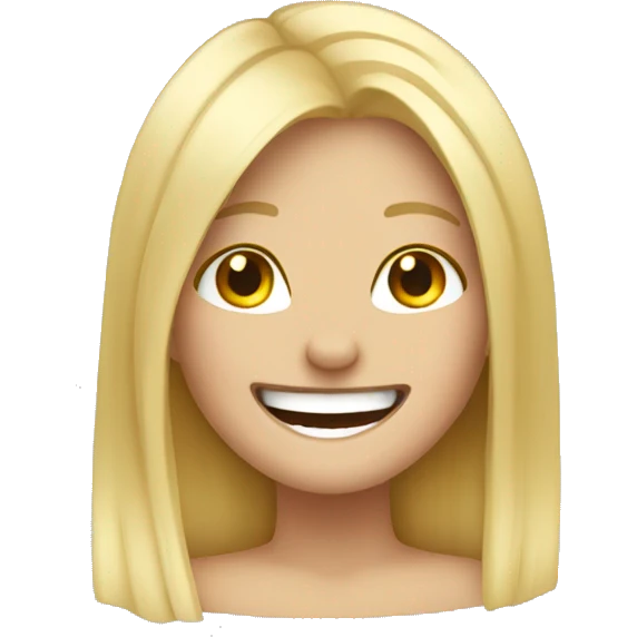 blonde hair girl laughing emoji