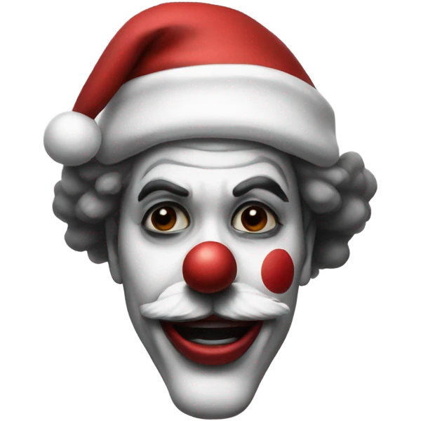 art the clown (terrifier iii in a santa hat with black and white face) emoji