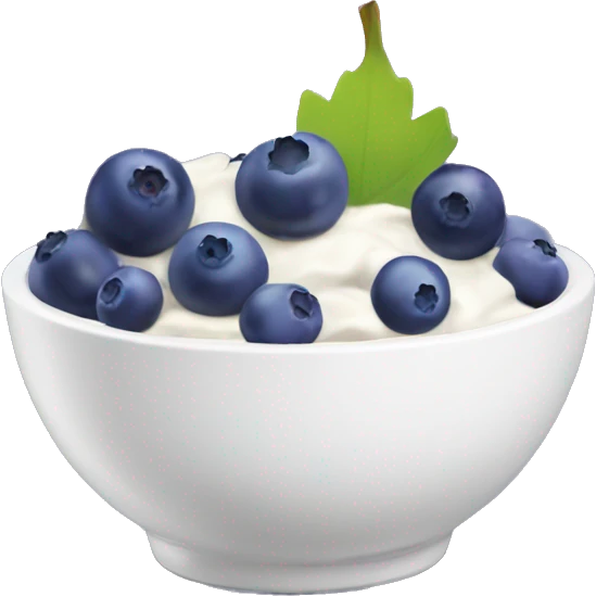 yoghurt bowl with grapes and blueberries emoji