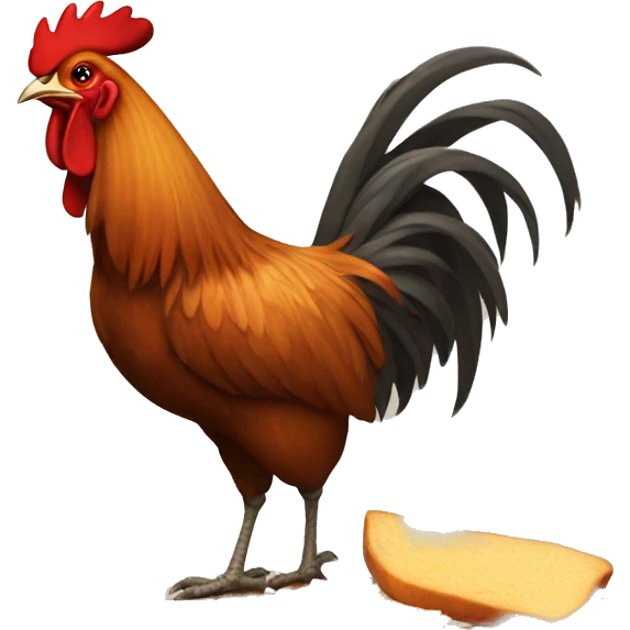 Hungry rooster emoji