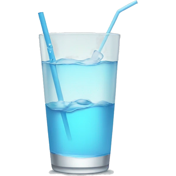 a glass of water and a straw emoji