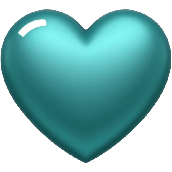 teal heart with a metallic finish emoji