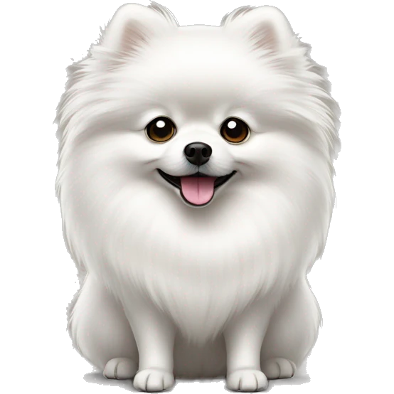 fuzzy white pomeranian with one black ear emoji