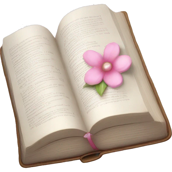 white bible with pink floral emoji
