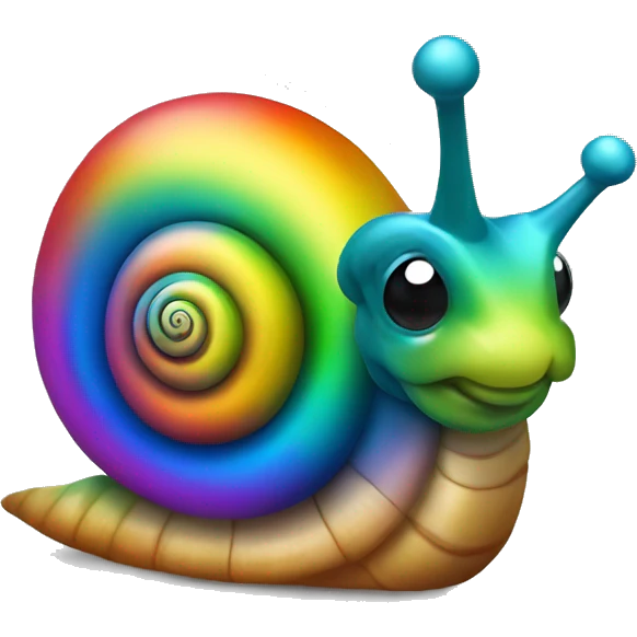 Rainbow metal shiny snail  emoji