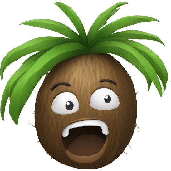 Crazy coconut emoji