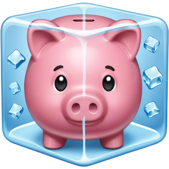 Piggy bank ice cube emoji