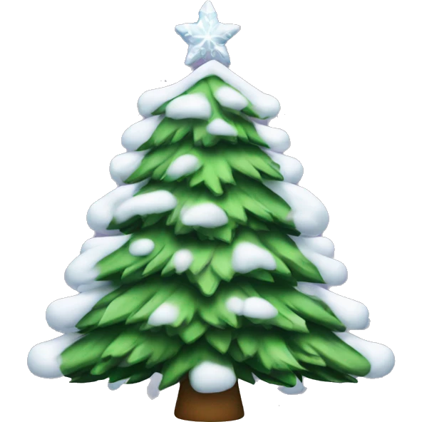 Christmas tree with snow emoji