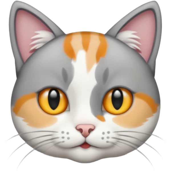 Make a cat be grey white not so fluffy j emoji