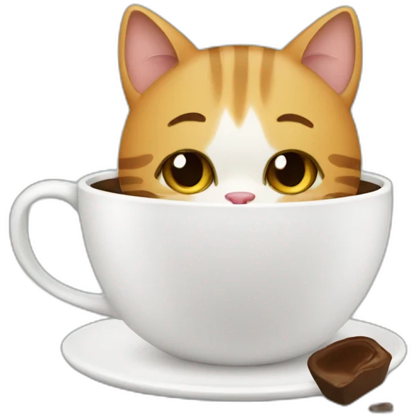 cat drinking coffe emoji