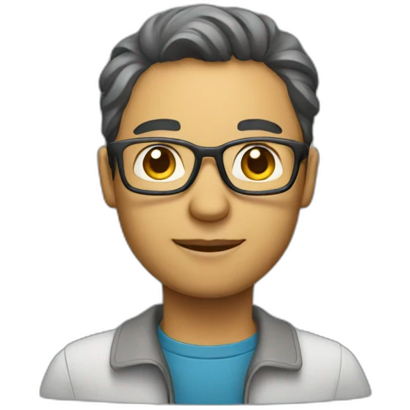 a man with designing knowledge emoji