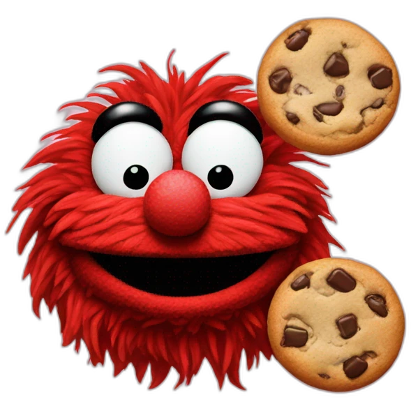 Red Muppet with cookie emoji