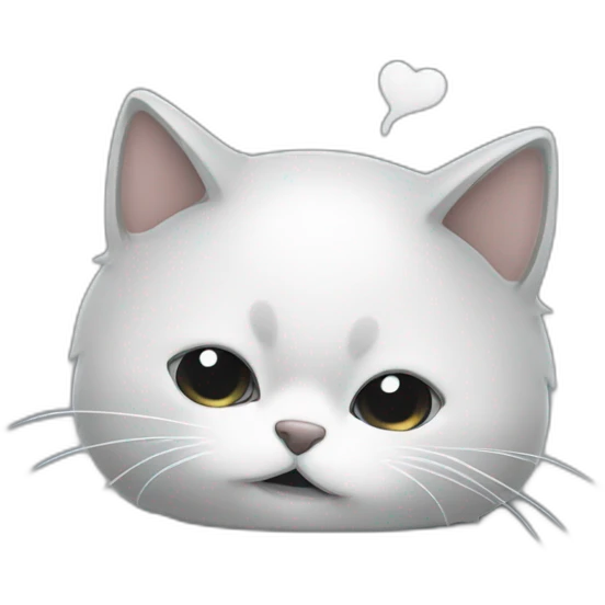 chat gris et blanc qui dort emoji