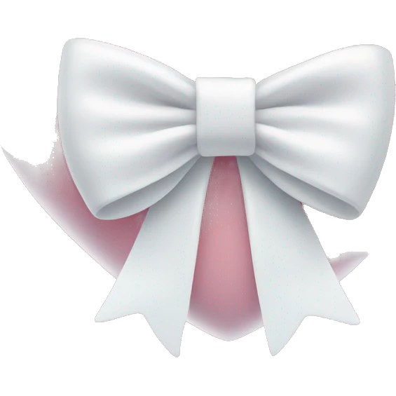 Pastel pink heart with white bow emoji
