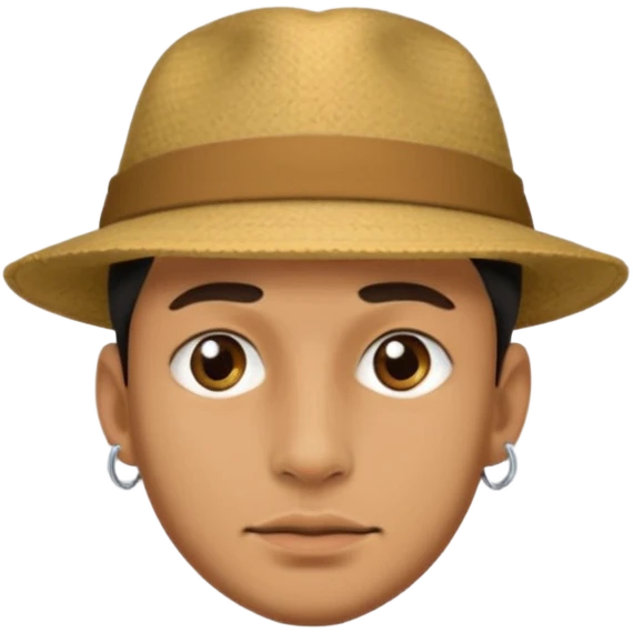 a man with hat and face piercing emoji