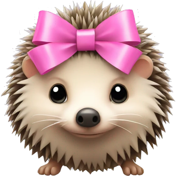 hedgehog with a pink bow emoji