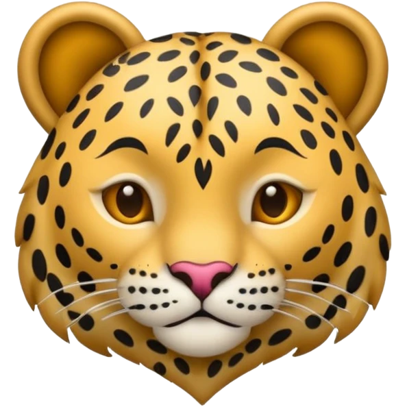 Emoji corazón con estampado de leopardo blanco  emoji